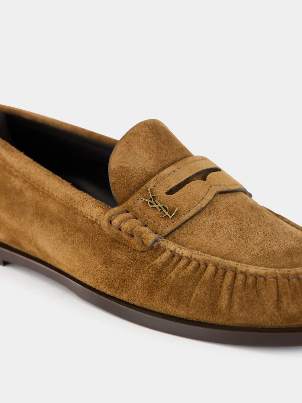 Snuff Brown Loafers in Suede