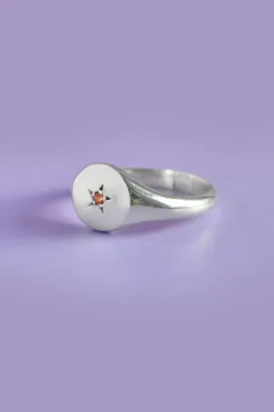 Sol Orange Sapphire Signet
