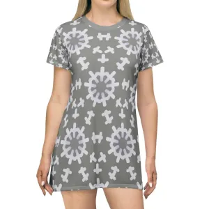 Striking Abstract Geometric Print t Shirt Dress