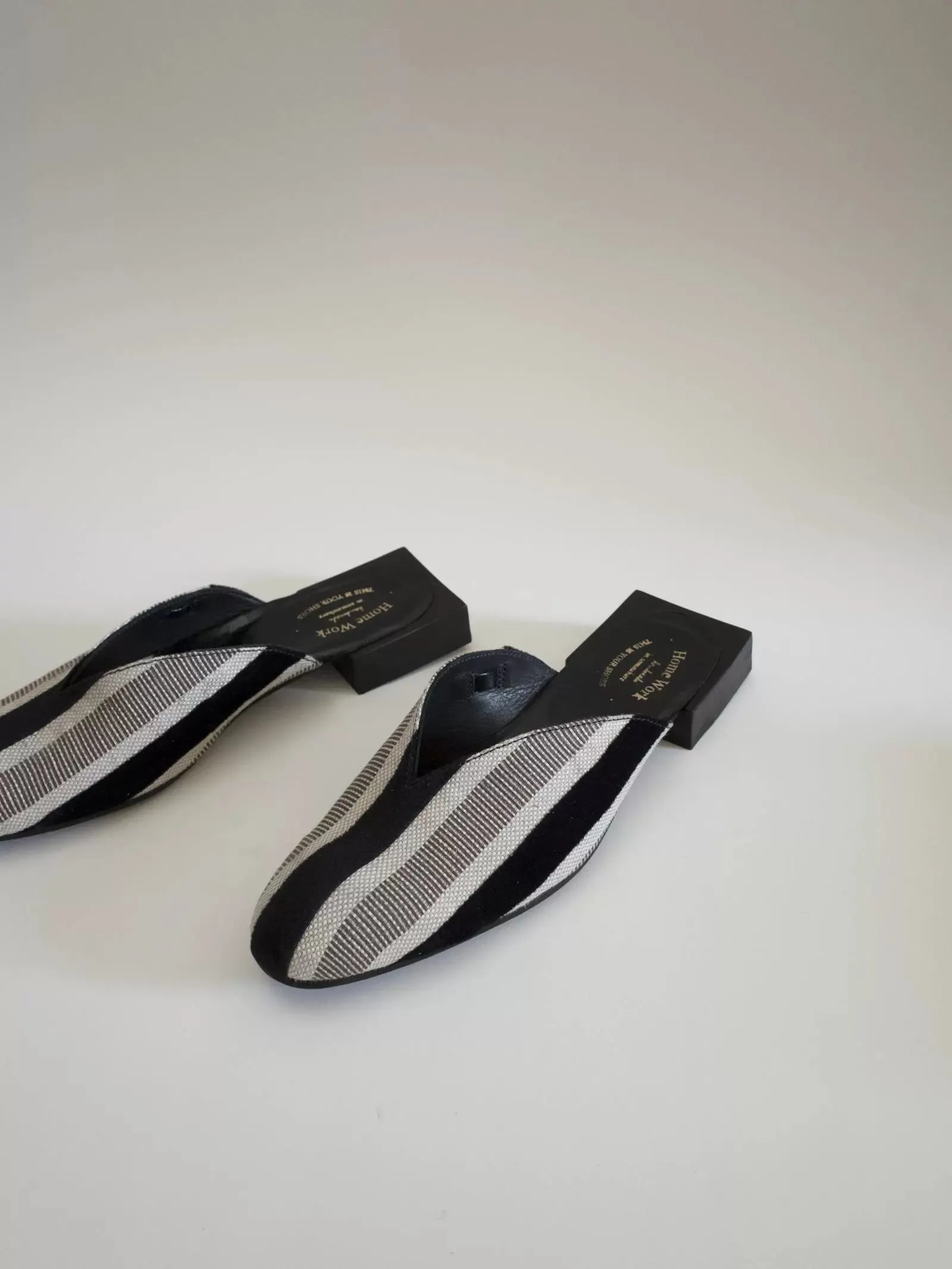 Striped Slip-On Mules