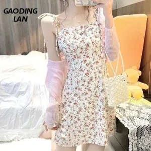 Summer Hipster Floral Print Strap Slim Fit Dress