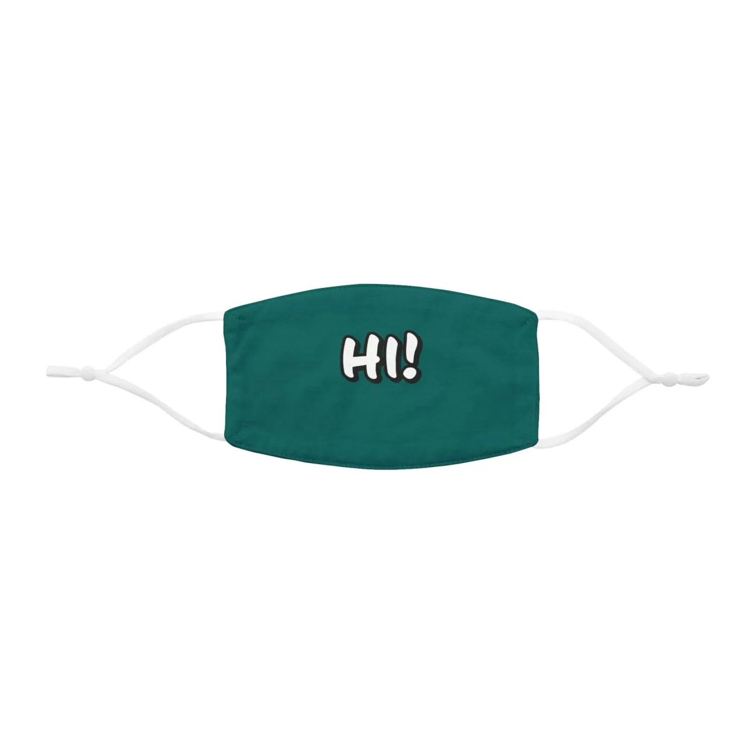 Teal Hi! Snug-Fit Fabric Face Mask