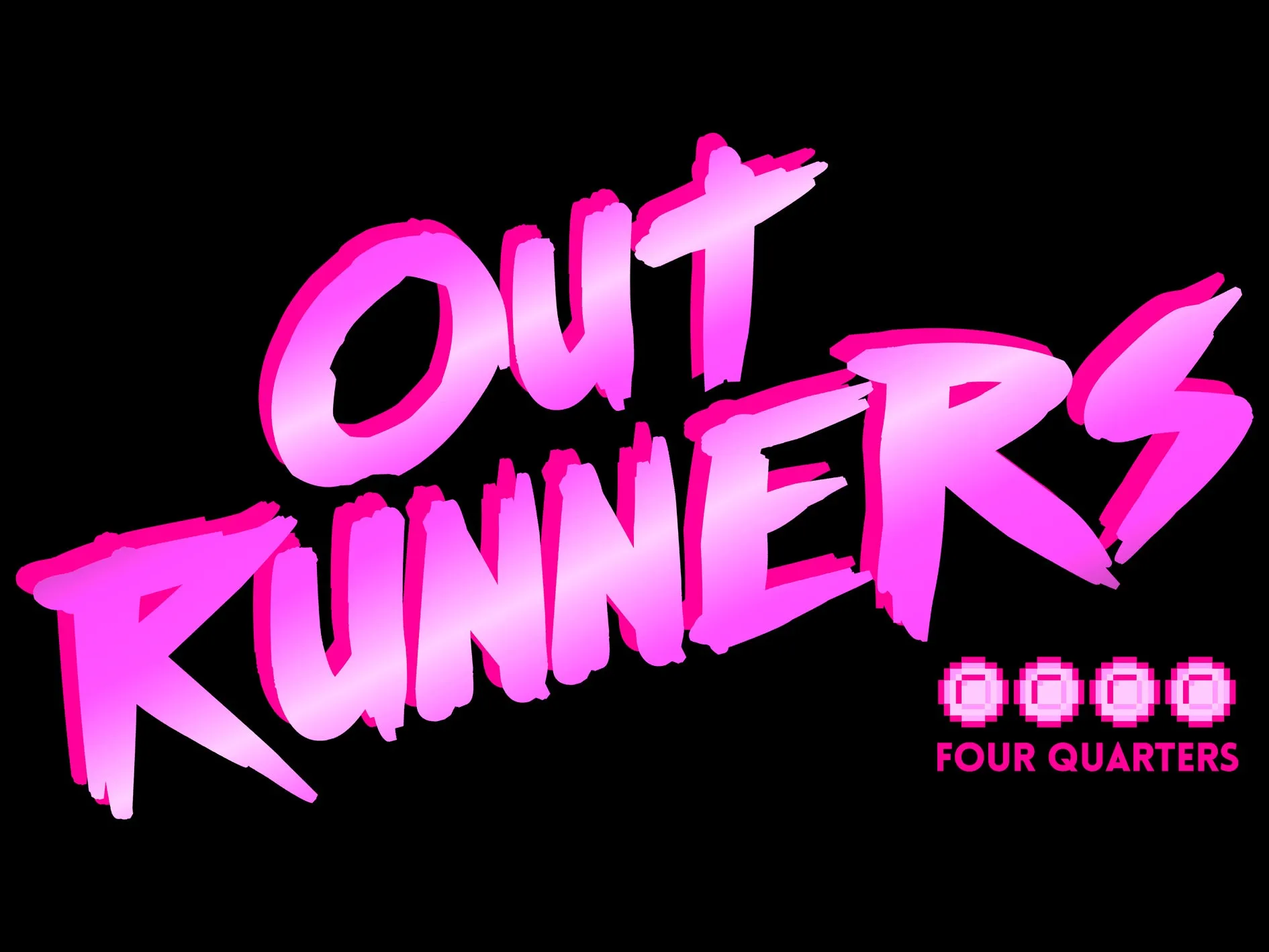 The Four Quarters Logo Outrunners Official Men's T-shirt (Black)