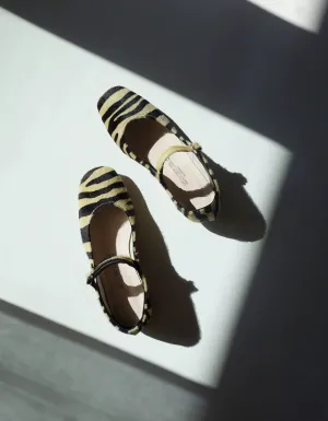 Tiger Striped Mary Jane Flats