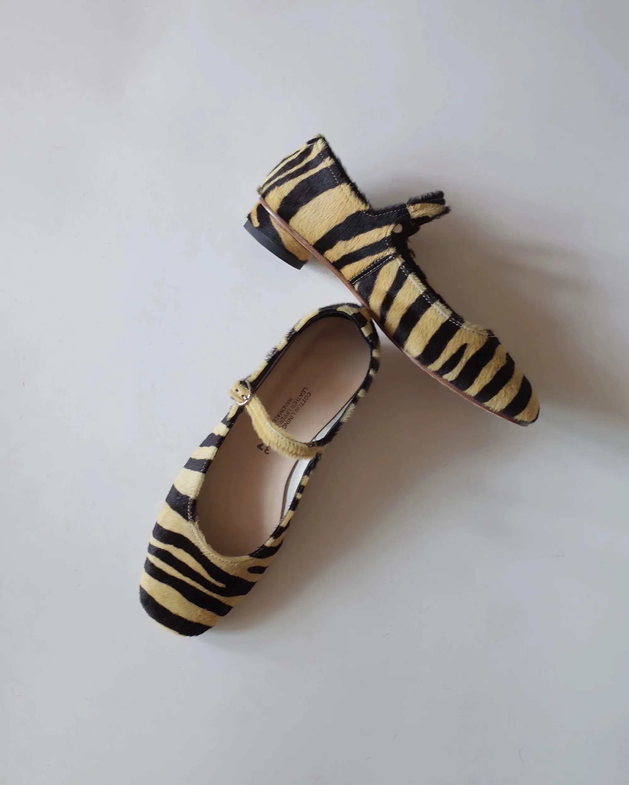 Tiger Striped Mary Jane Flats