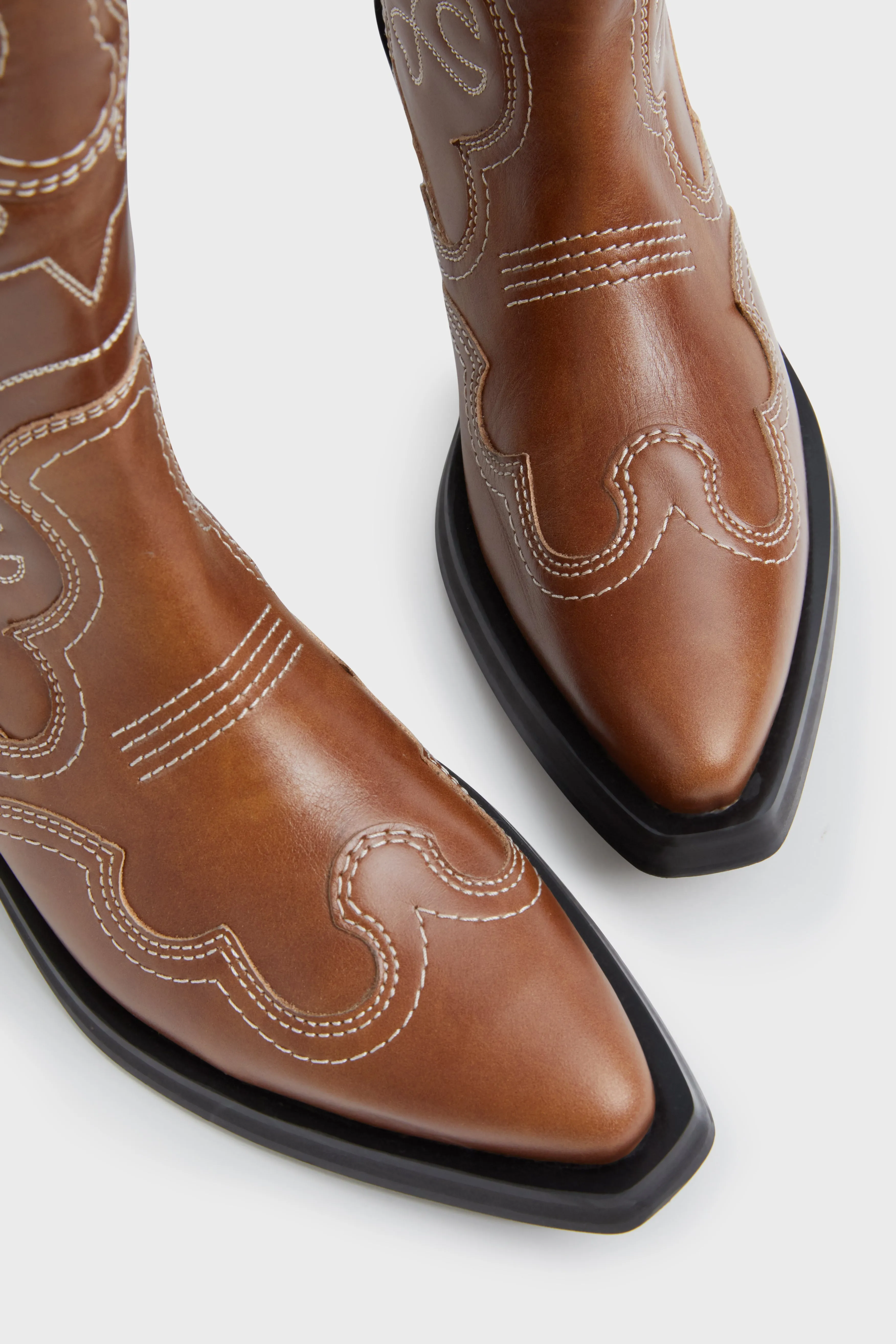 Tiger's Eye Mid Shaft Embroidered Western Boot