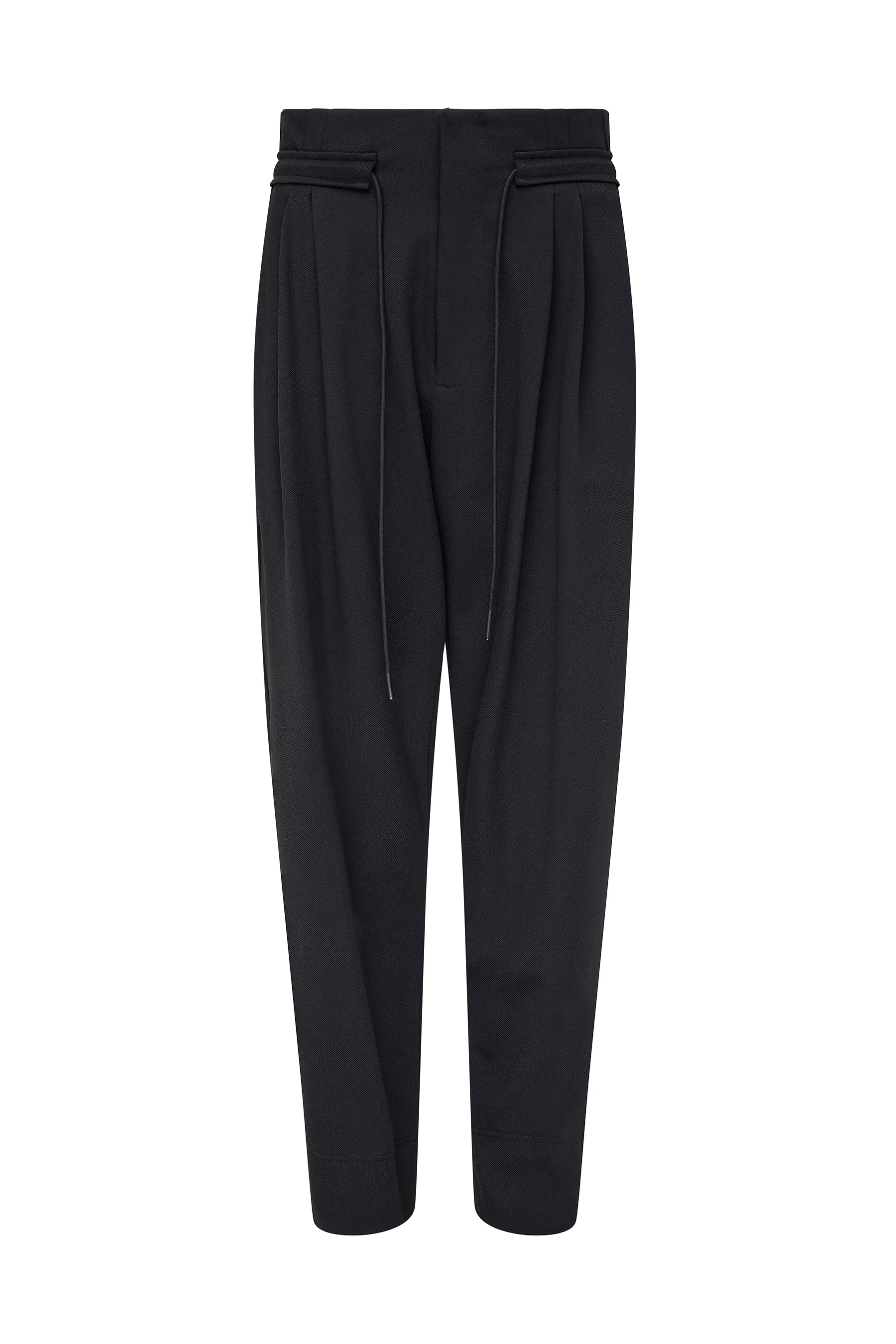 Twill High Rise Drawstring Pant