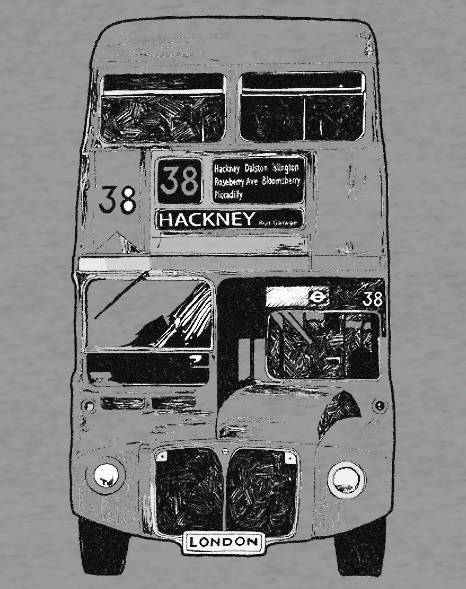 UA London Calling Bus 38 Hackney Men' T-shirt (Heather Grey)