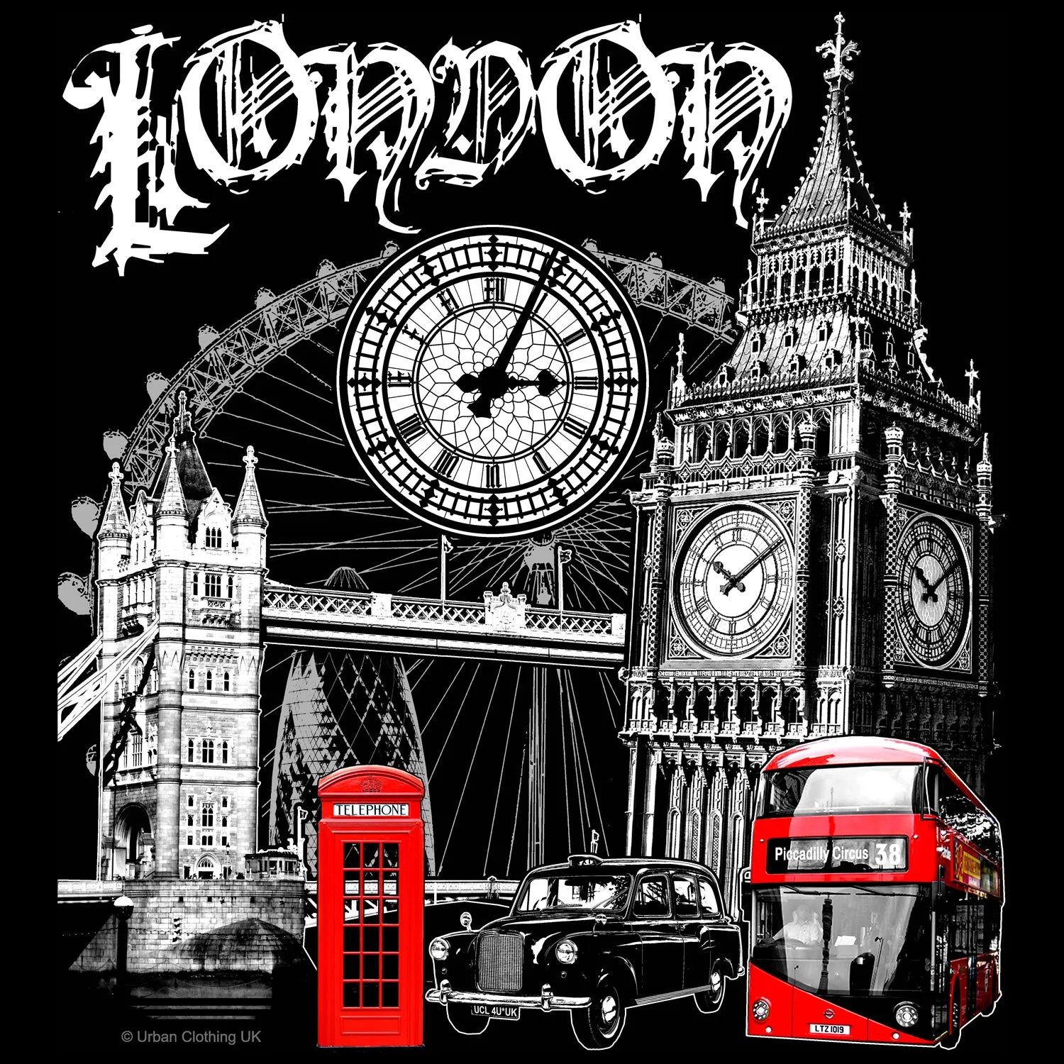 UA London Calling Technicolour Kids T-shirt (Black)