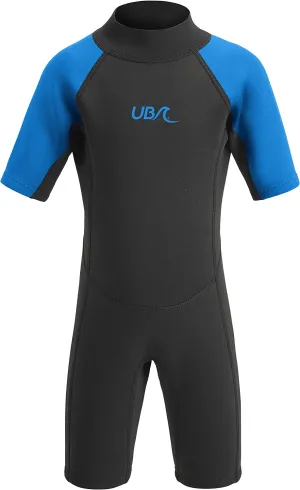 Urban Beach Kids Sharptooth Short Wetsuit Black/Blue 7-8 Years