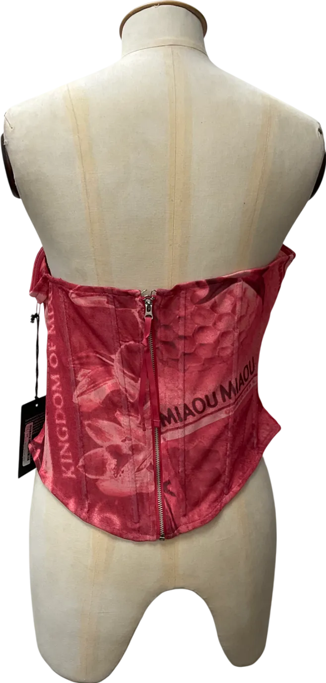Urban Outfitters Red Miaou Exclusive Peri Stamp Corset UK L