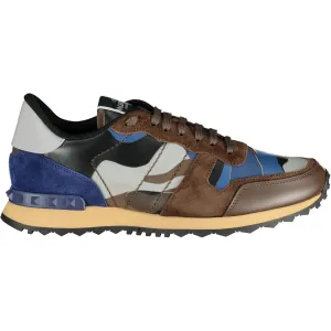 VALENTINO  BROWN & BLUE ROCKRUNNER TRAINERS