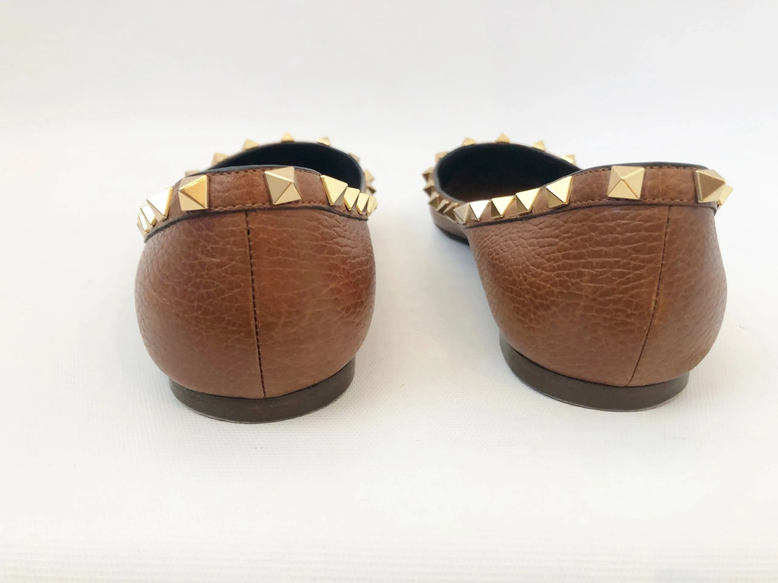 Valentino Rockstud Leather Ballet Flat Size 40.5 It (10.5 Us)