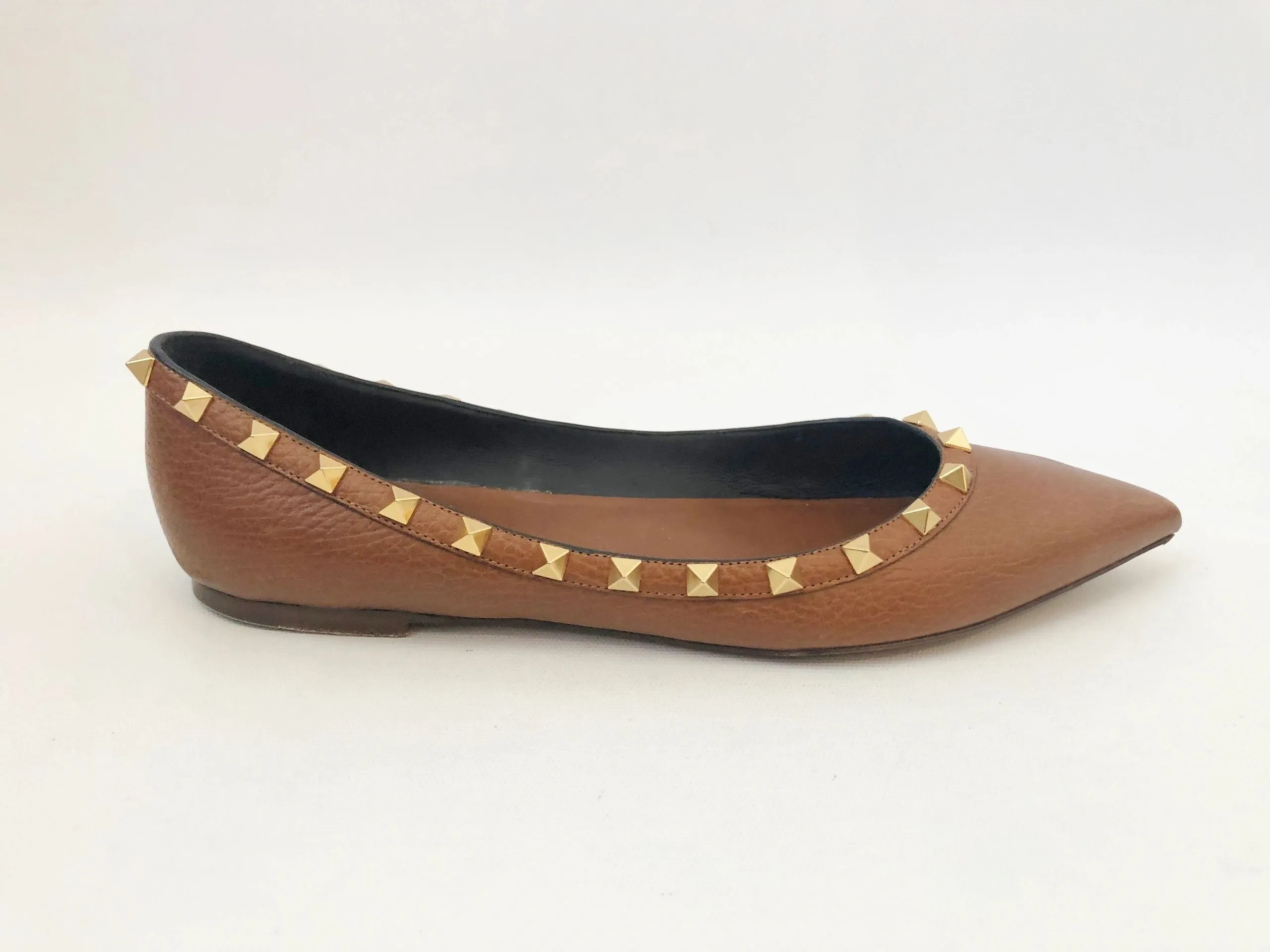 Valentino Rockstud Leather Ballet Flat Size 40.5 It (10.5 Us)