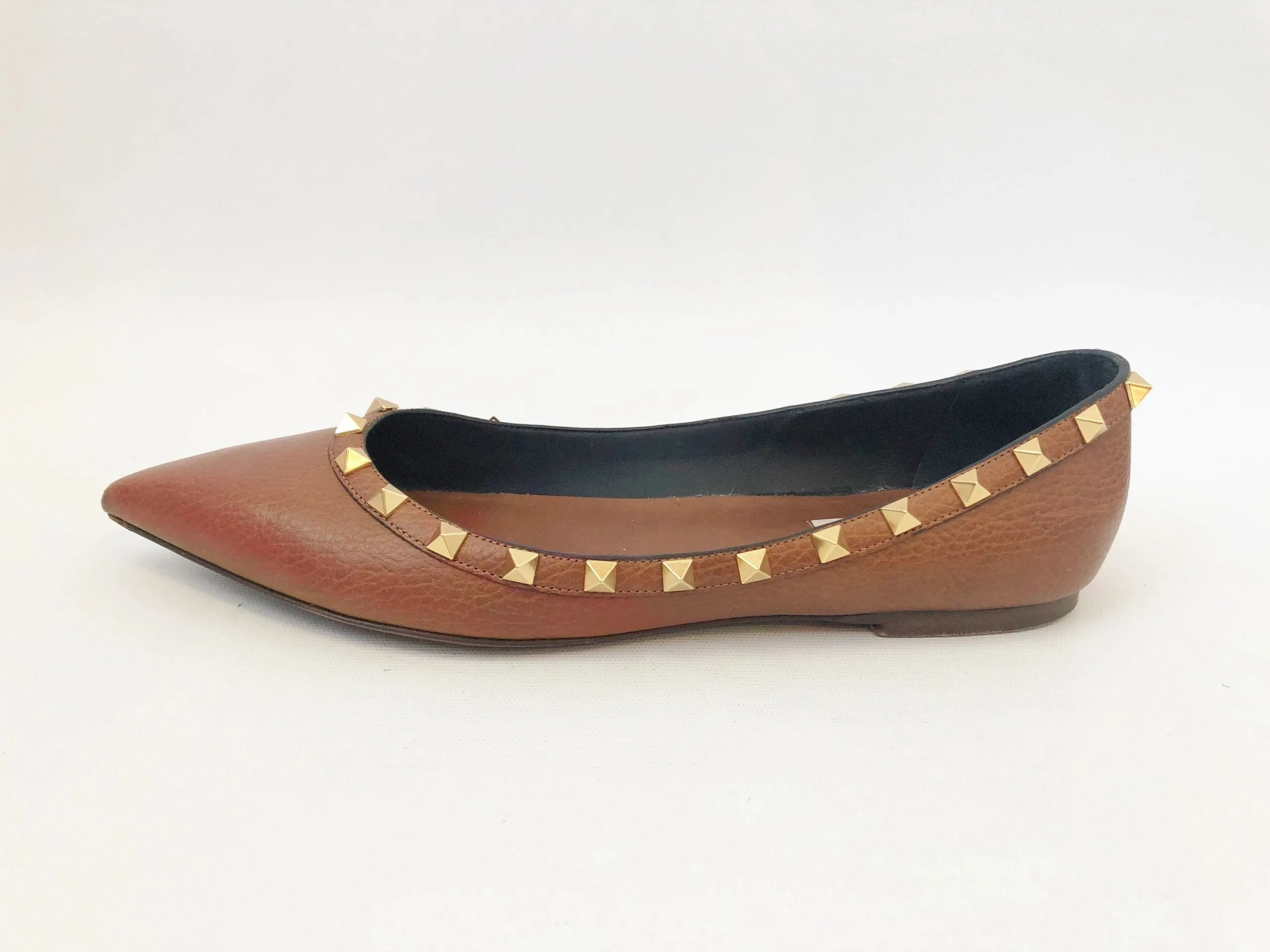 Valentino Rockstud Leather Ballet Flat Size 40.5 It (10.5 Us)
