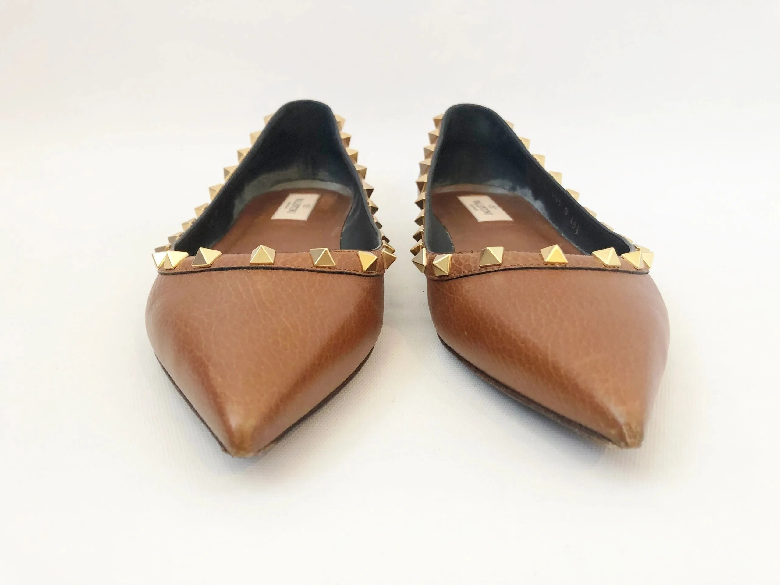 Valentino Rockstud Leather Ballet Flat Size 40.5 It (10.5 Us)