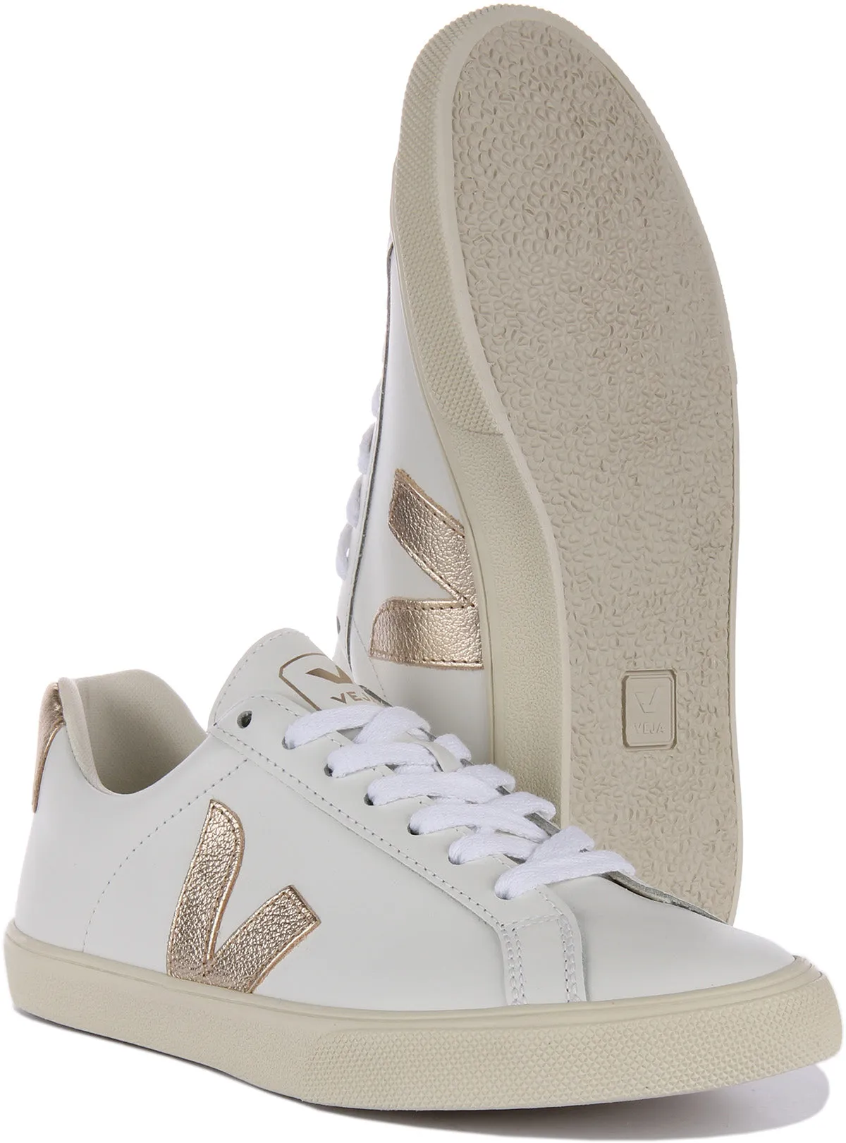 Veja Esplar Logo In White Bronze For Men