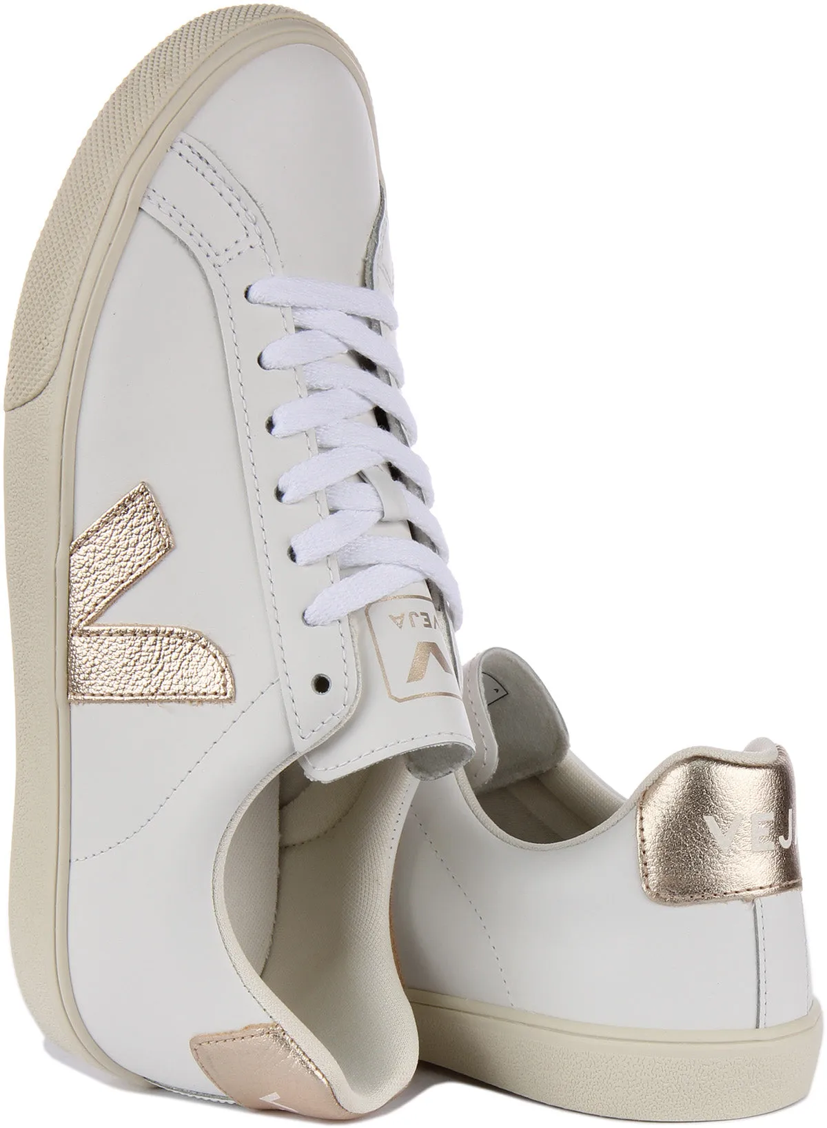 Veja Esplar Logo In White Bronze For Men
