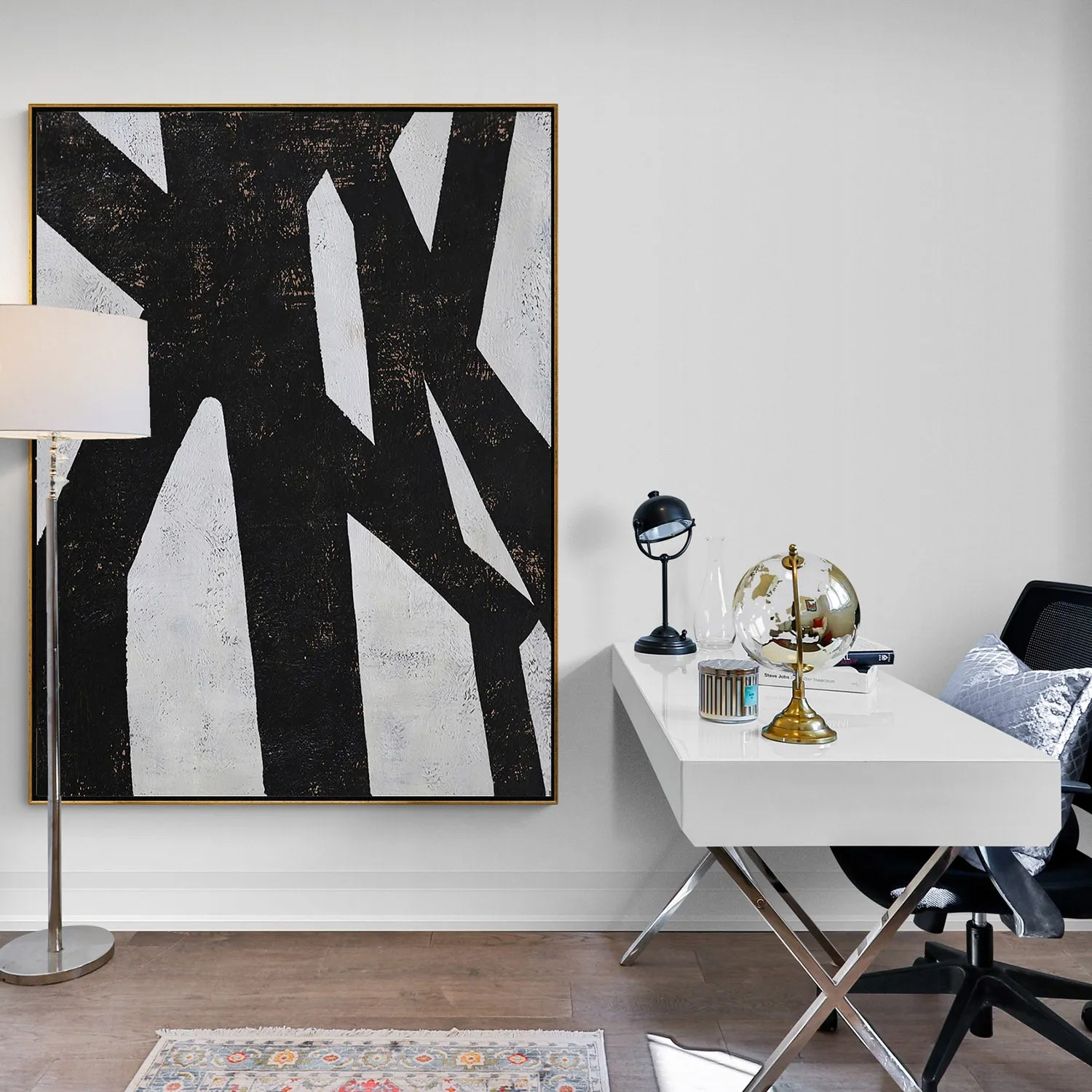 Vertical Minimal Geometric Painting H76V