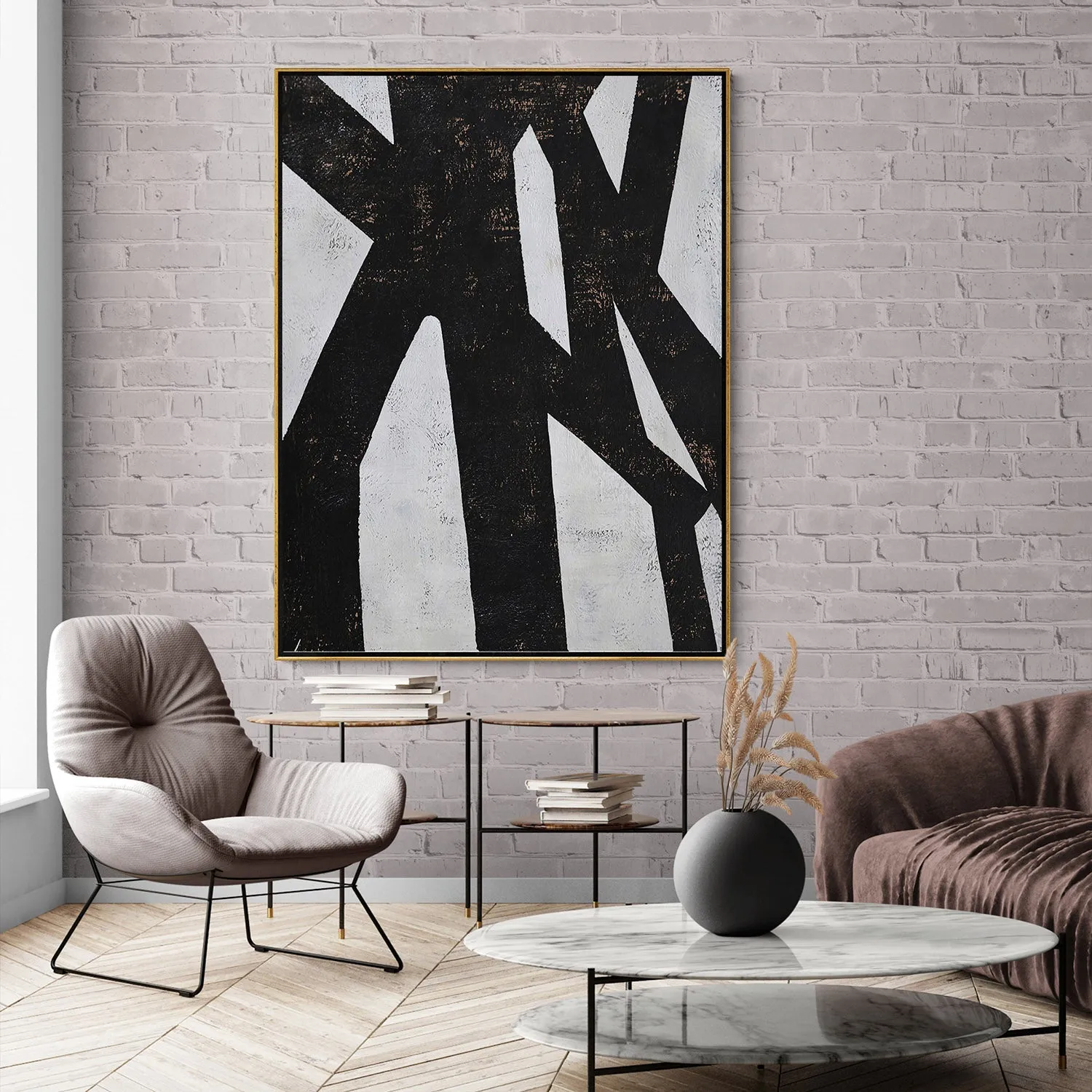 Vertical Minimal Geometric Painting H76V