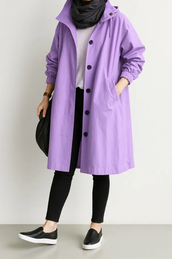 Water Resistant Oversized Hooded Windbreaker Rain Jacket