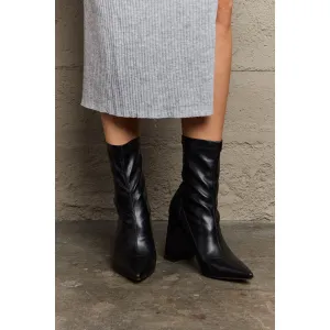 Weeboo Stacy Block Heel Sock Boots