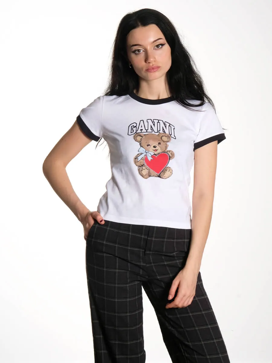 White Basic Jersey Bear T-Shirt