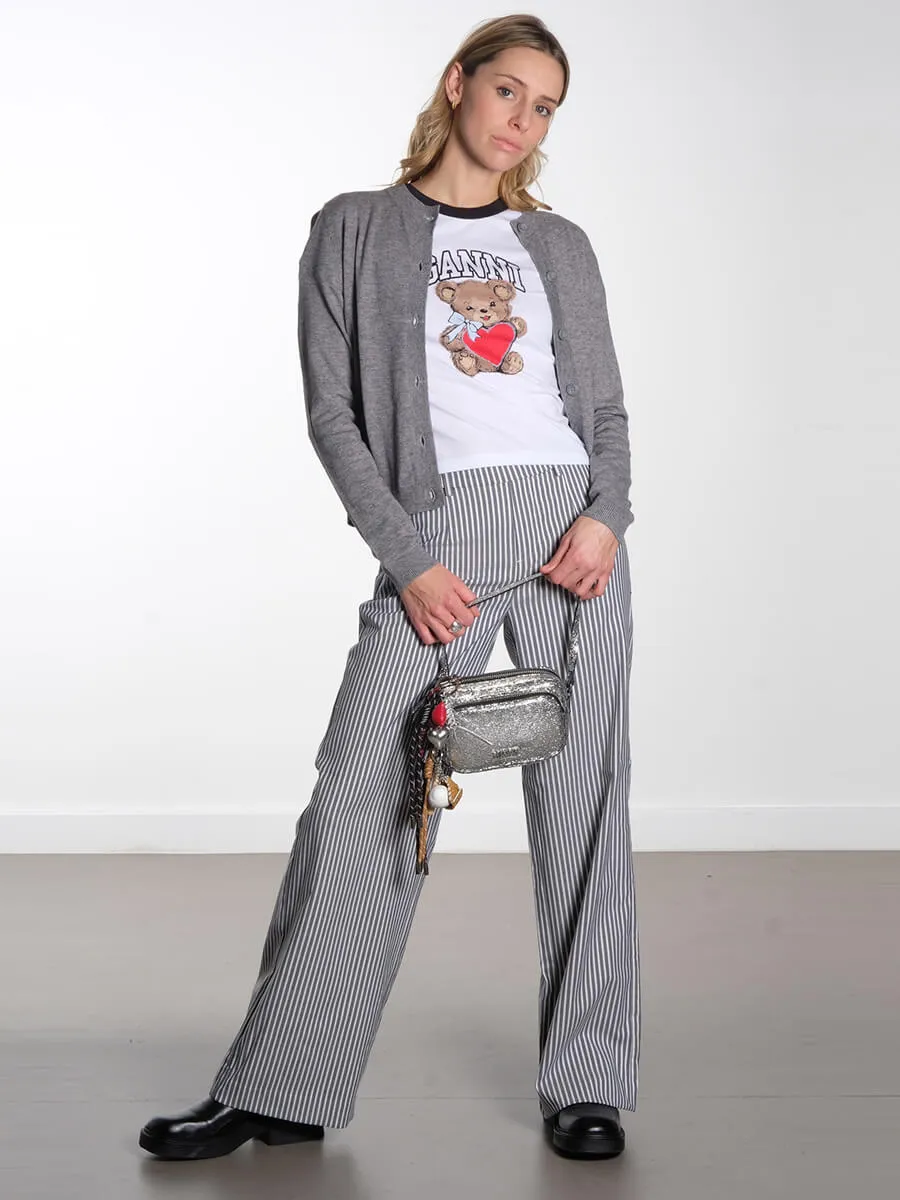 White Basic Jersey Bear T-Shirt