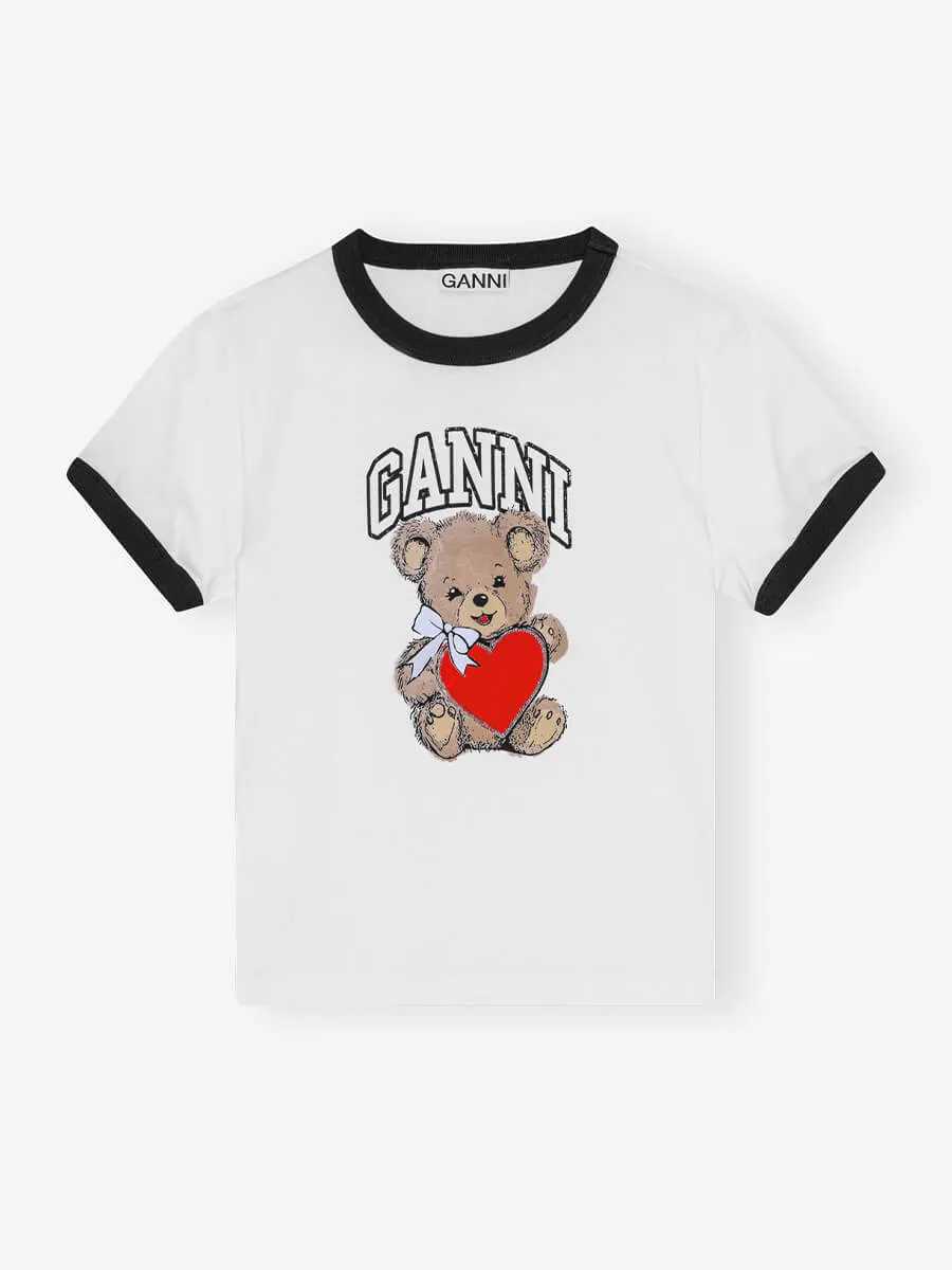 White Basic Jersey Bear T-Shirt