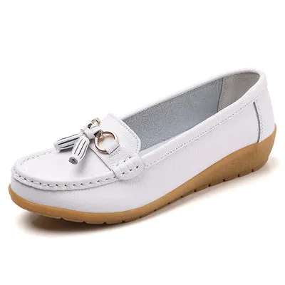 Women Flats Ballet Leather Breathable Casual Shoes