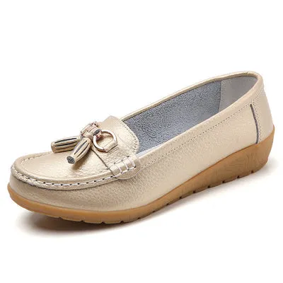 Women Flats Ballet Leather Breathable Casual Shoes