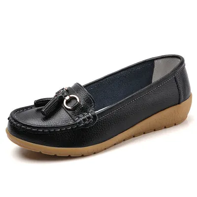 Women Flats Ballet Leather Breathable Casual Shoes