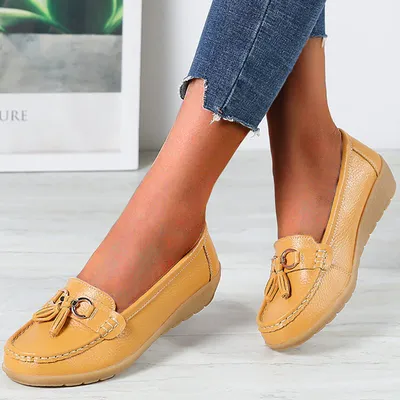 Women Flats Ballet Leather Breathable Casual Shoes