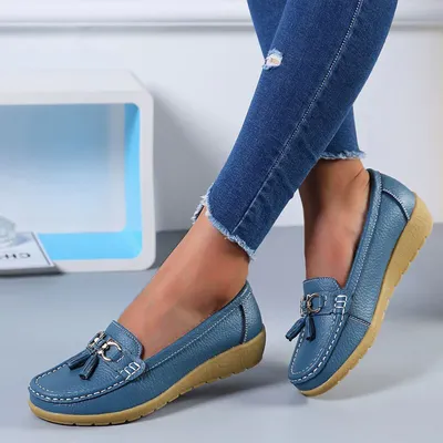Women Flats Ballet Leather Breathable Casual Shoes