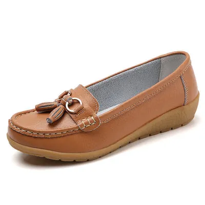 Women Flats Ballet Leather Breathable Casual Shoes