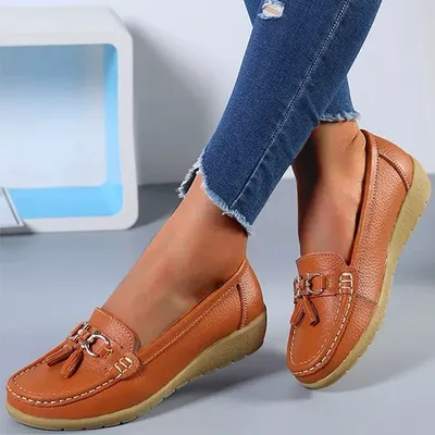 Women Flats Ballet Leather Breathable Casual Shoes