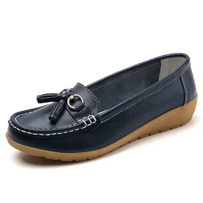 Women Flats Ballet Leather Breathable Casual Shoes