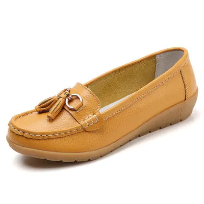 Women Flats Ballet Leather Breathable Casual Shoes