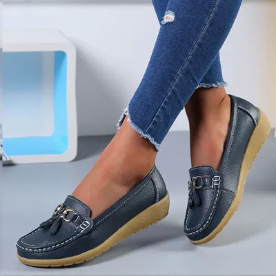 Women Flats Ballet Leather Breathable Casual Shoes