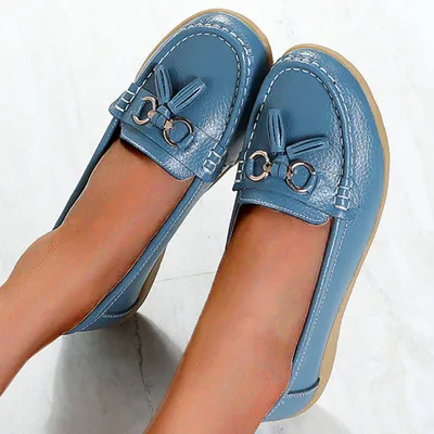 Women Flats Ballet Leather Breathable Casual Shoes