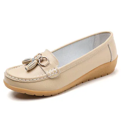 Women Flats Ballet Leather Breathable Casual Shoes