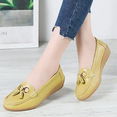 Women Flats Ballet Leather Breathable Casual Shoes
