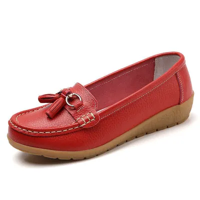 Women Flats Ballet Leather Breathable Casual Shoes