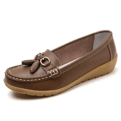 Women Flats Ballet Leather Breathable Casual Shoes