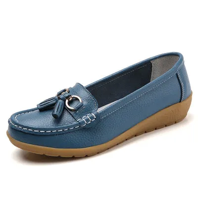 Women Flats Ballet Leather Breathable Casual Shoes