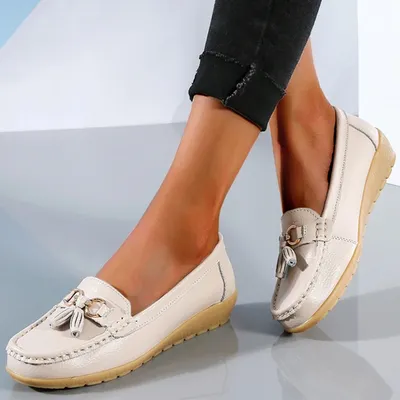 Women Flats Ballet Leather Breathable Casual Shoes