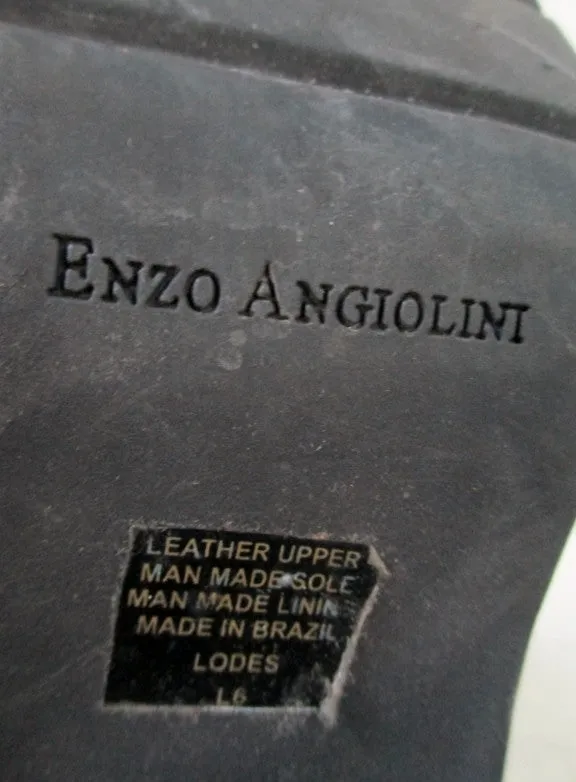 Womens ENZO ANGIOLINI LODES Leather Ankle BOOTS Shoe BLACK 6 Booties