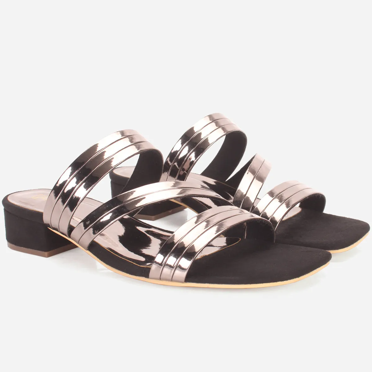 Womens "GIANA" Shimmery Summer Flat Slippers