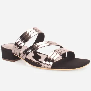 Womens "GIANA" Shimmery Summer Flat Slippers