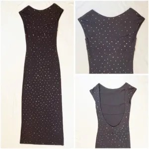 X:S Clothing Women Size M Sparkly Gray Long Formal Dress Open Back NWT $168